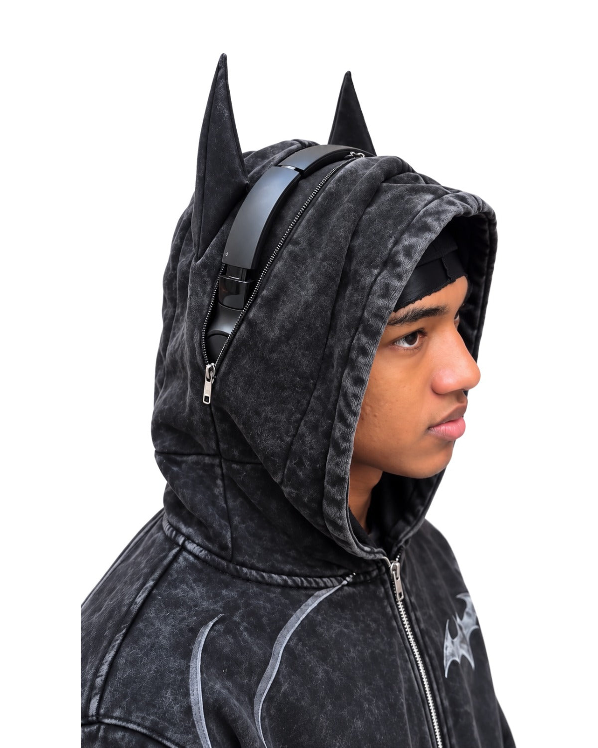 Headphones Hoodie worn